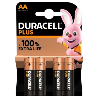4 Piles AA LR6 Alcalines 1.5V Duracell Plus