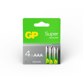 4 Piles LR03 AAA Super Alcaline G-Tech 1.5V GP