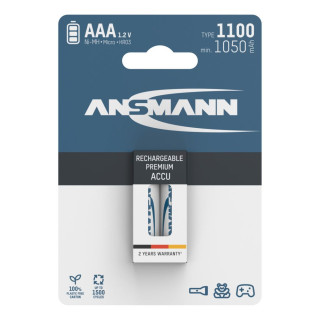 PILES RECHARGEABLES NiMH AAA HR03 1.2V 1100mAh BL2 ANSMANN