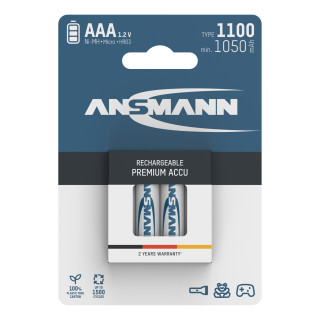 4 Piles Rechargeables NiMH AAA HR03 1.2V 1100mAh Ansmann