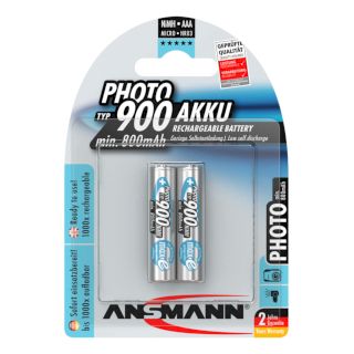 PILES RECHARGEABLES PRECHARGEES PHOTO NiMH AAA HR03 1.2V 900mAh BL2 ANSMANN