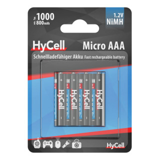 4 Piles Rechargeables AAA HR03 NiMH 1.2V 1000mAh HyCell ANSMANN