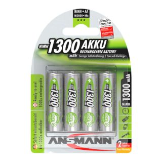 Piles rechargeables préchargées NiMH AA HR6 1.2V 1300mAh BL4 ANSMANN