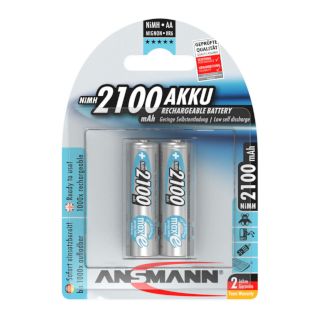 PILES RECHARGEABLES PRECHARGEES NiMH AA HR6 1.2V 2100mAh BL2 ANSMANN