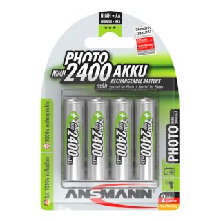 PILES RECHARGEABLES NiMH PHOTO AA HR6 1.2V 2400mAh BL4 ANSMANN