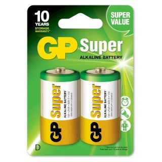 2 Piles D LR20 Super Alcalines 1.5V GP