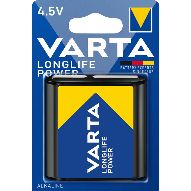 Pile Plate 3LR12 Alcaline Longlife Power 4.5V 6000mAh VARTA