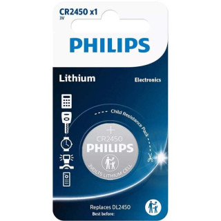 Pile Bouton CR2450 Lithium 3V 600mAh Philips