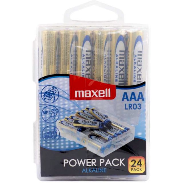 24 Piles AAA LR03 Alcalines Power Pack 1.5V Maxell