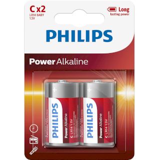 2 Piles LR14 C Power Alcaline 1.5V Philips