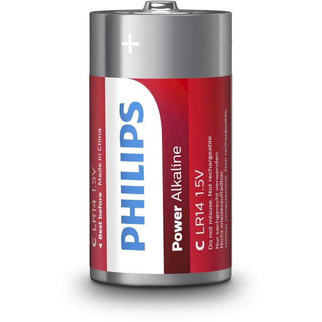 2 Piles LR14 C Power Alcaline 1.5V Philips