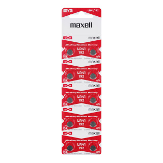 10 Piles Boutons LR41 Alcaline 1.5V Maxell